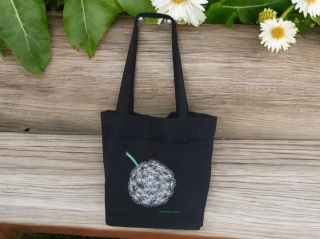 Torba XL czarna z haftem dmuchawca