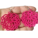 Różowe koronkowe kolczyki
