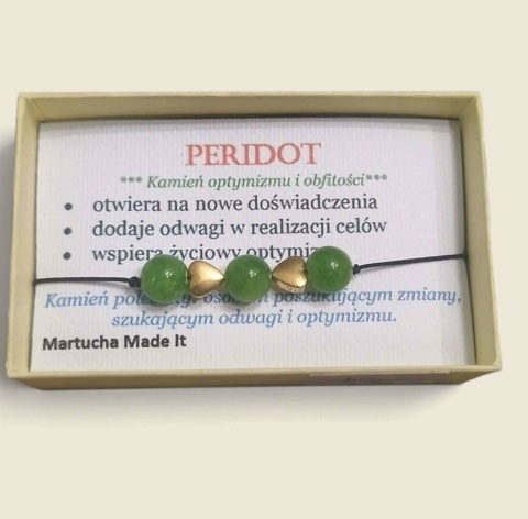 Bransoletka z peridotem (oliwinem)